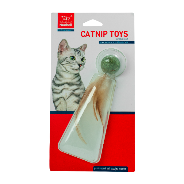 Juguete Catnip para Gato Pelota con Plumas