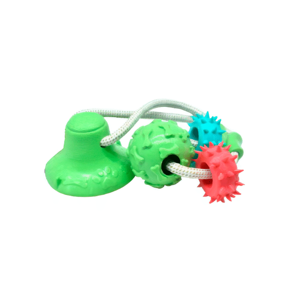 JUGUETE PELOTA SEPARADORES Y VENTOSA Juguete Mordedera con Forma Pelota con Separadores y Ventosa