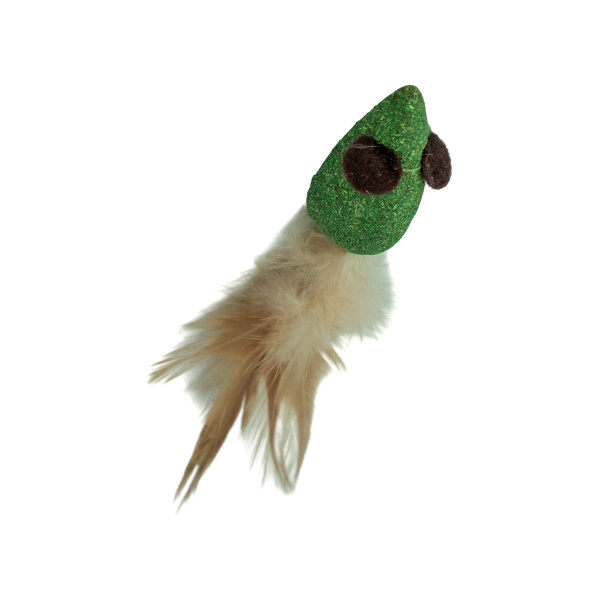 Juguete Catnip para Gato Rato con Plumas