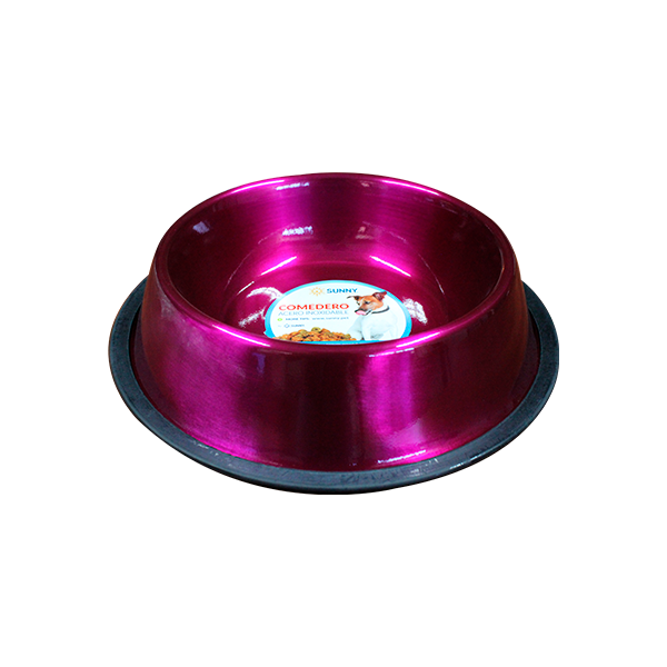 Plato de Acero Inoxidable Rosa